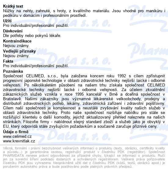 Nůžky Si-019z Na Nehty Zahn.hrotn.9cm Celimed - popis