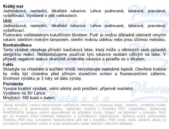 Dumax Vyšetř.latex.nester.pudr.rukavice Xl 100ks - popis