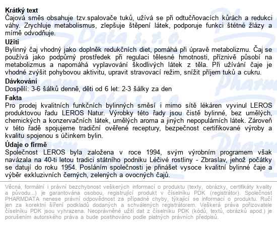 Leros štíhlá Linie 20x1.5g - popis