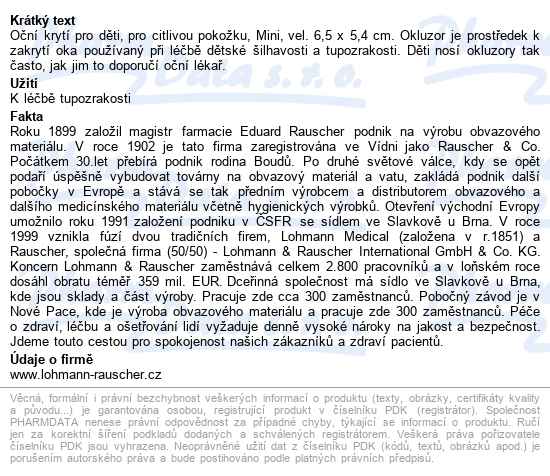 Okluzor Náplasťový Junior Maxi pro-ophta, /100 ks v balení/ - popis