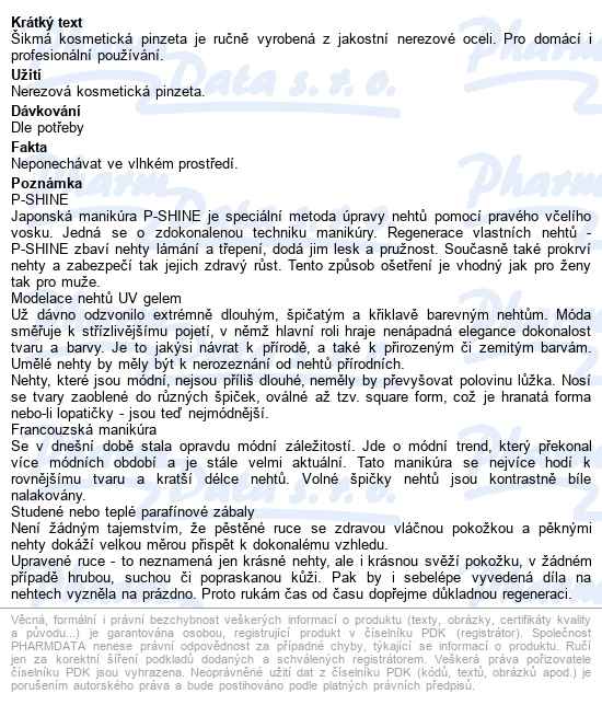 Solingen Ce-2501r Kosmetická Pinzeta šikmá Nerez - popis