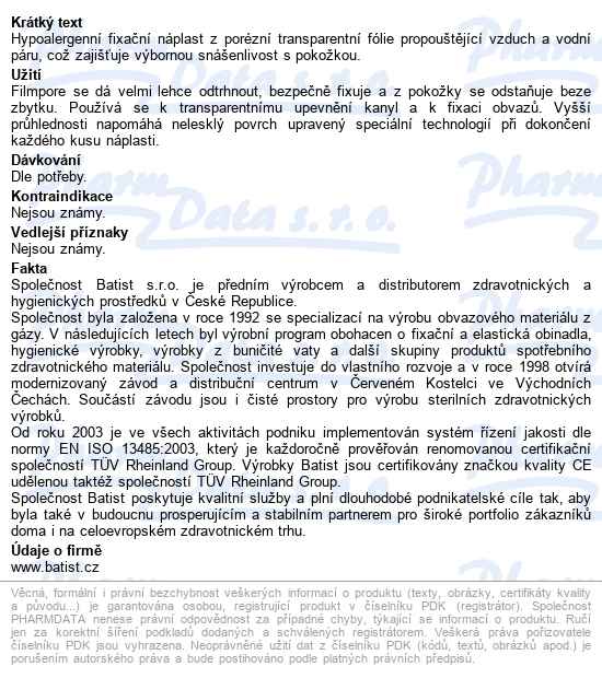 Filmpore Fix.nápl.z Transpar.fólie 24x1.25cmx9.15m - popis