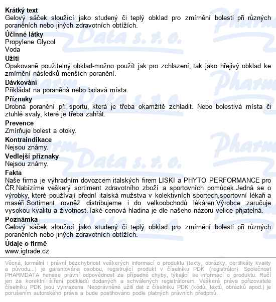 Cryoflex Gelový Studený A Teplý Obklad 27x12cm - popis