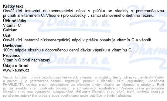 Bolero Orange Inst.nápoj Bez Cukru 8g - popis