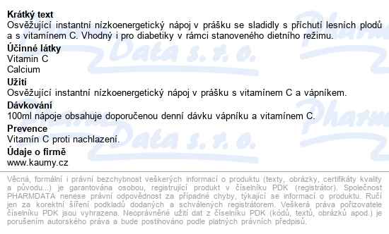 Bolero Forest Fruit Inst.nápoj Bez Cukru 8g - popis