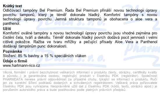 Kosmetic.tampóny Odlič.bel Premium Oválné 45ks - popis