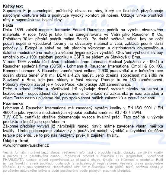 Fixace Hypoalergenní Suprasorb F 10cmx1m,role,nester.polyuretanová membrána,1ks - popis