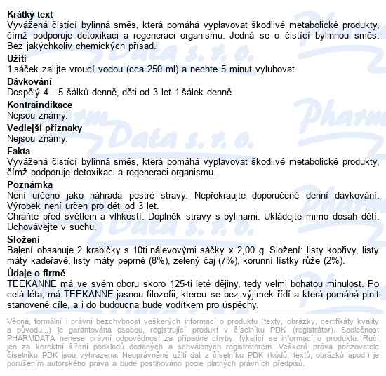 Teekanne čistící čaj 10x1.6g - popis