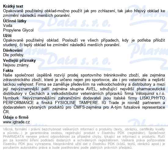 Cryoflex Gelový Studený A Teplý Obklad Kr.27x12cm - popis