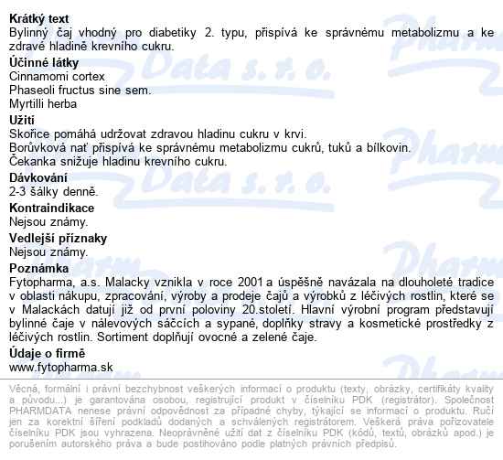 Eudiaben Byl.čaj Se Skořicí 20x1.5g Fytopharma - popis