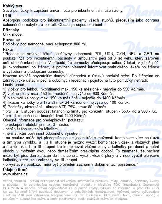 Abri Soft Superdry podložky absorpční,40x60cm,800ml,se superabsorbent - popis