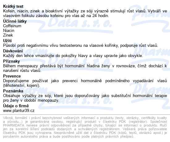 Plantur39 Fyto-kofeinové Tonikum 200ml - popis