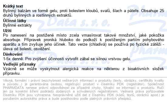 Herbamedicus Koňská Mast Chladivá 500ml - popis