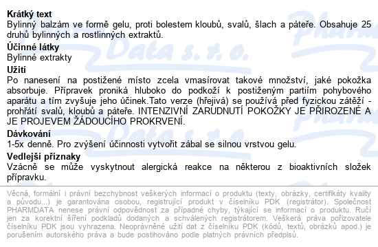 Herbamedicus Koňská Mast Hřejivá 500ml - popis