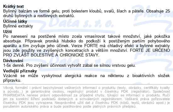 Herbamedicus Koňská Mast Forte Chladivá 250ml - popis