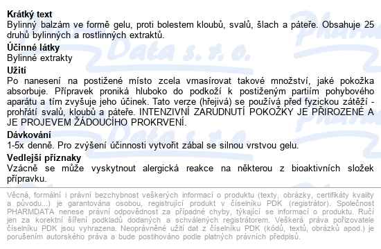 Herbamedicus Koňská Mast Hřejivá 250ml - popis