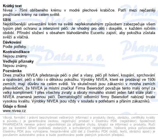 Nivea Creme 75ml 80103 - popis