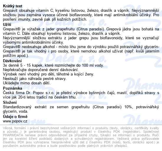 Dr.popov Kapky Grepavit Grep Extrakt Z Jader 25ml - popis