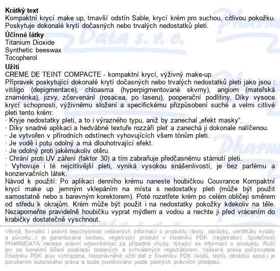 Avene Couvrance Komp.výž.make-up Spf30 Tmavý 10g - popis