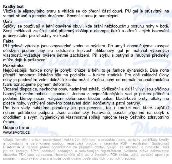 Svorto 115 Gelové špičky Do Lodiček Samolepicí Uni - popis