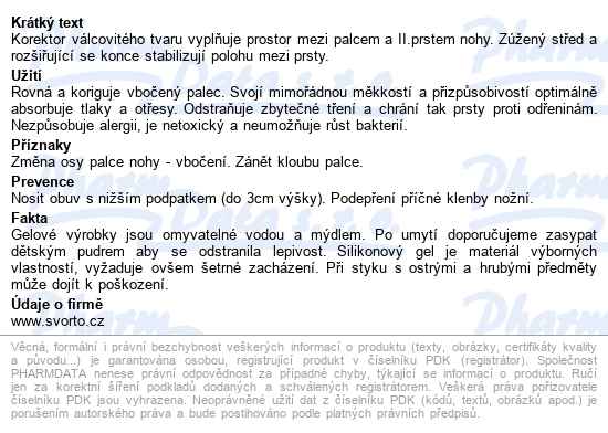 Svorto 101 Gelový Korektor Meziprstní 1 (s) - popis