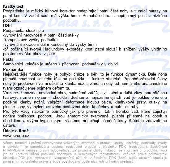 Svorto 022 Podpatěnky Latex 40-42 - popis