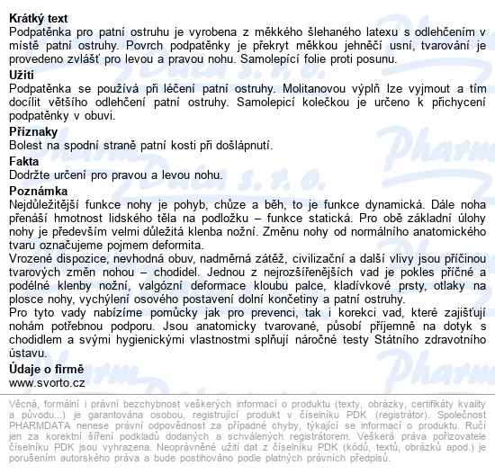 Svorto 046 Podpatěnky Pro Patní Ostruhu 40-42 - popis