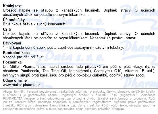 Urosept Cps.60 Dr.müller - popis