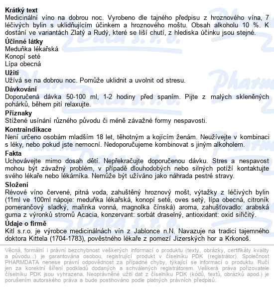 Kitl šláftruňk Rudý 500ml - popis