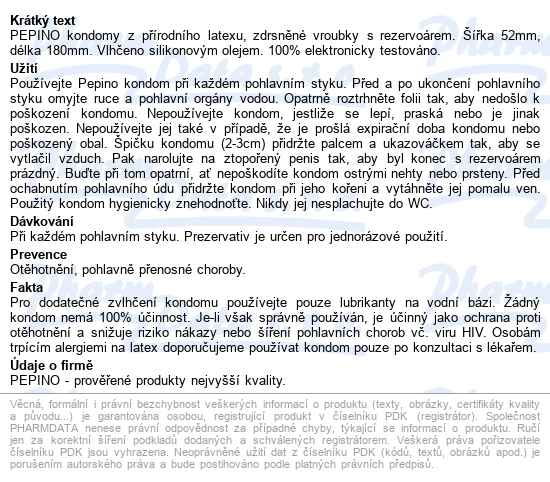 Pepino Prezervativ Pleasure 3ks - popis
