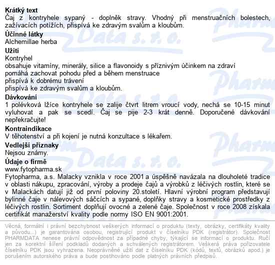 Kontryhelový čaj 30g Fytopharma - popis
