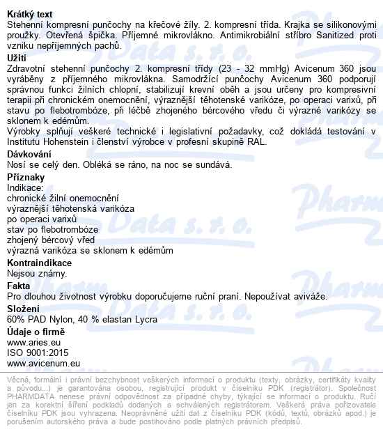 Avicenum Phlebo 360 Punčochy Stehenní krajka, otevřená špice, ii. kt, vel. s - xxl ultra - popis