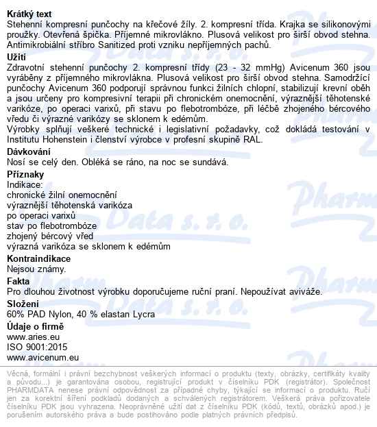 Avicenum Phlebo 360 Punčochy Stehenní krajka, otevřená špice, ii. kt, vel. s - xxl ultra - popis