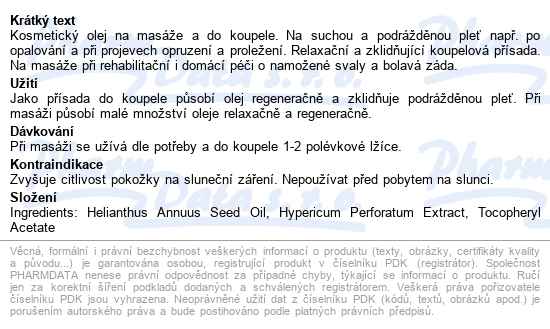 Dr.dudek Třezalkový Olej Masážní A Koupelový 215ml - popis