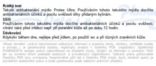 Protex Ultra Antibakteriální Tekuté Mýdlo 300ml - popis