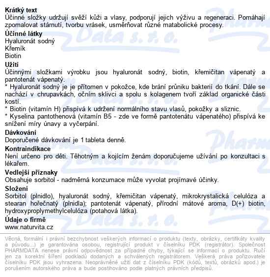 Naturvita Biosil H Tbl.60 - popis
