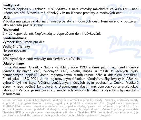 Grešík Bylinné Kapky Vrbovka Malokvětá 50ml - popis