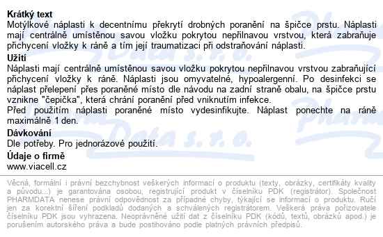 Viacell C122 Motýlkové Náplasti 42x72mm 10ks - popis