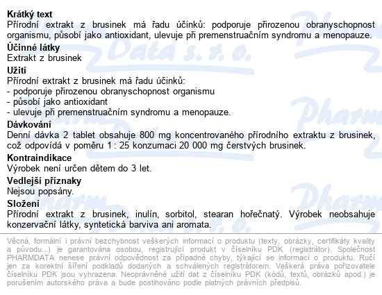 Naturvita Brusinky Tbl.70 - popis