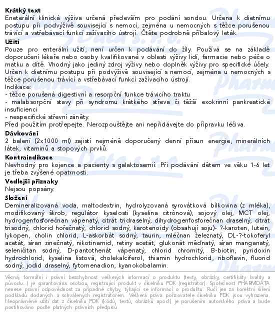 Nutrison Advanced Peptisorb perorální roztok 1000ml - popis