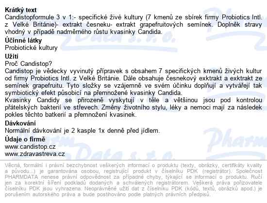 Candi Stop Cps.60 Topnatur - popis