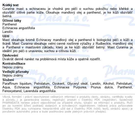 Curarina Mast S Echinaceou 50ml - popis