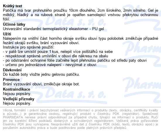 Svorto 123 Gelové Patičky Samolepicí Vel.uni - popis