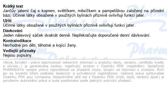 Jančův čaj Jaterní 20 Nálevových Sáčků - popis