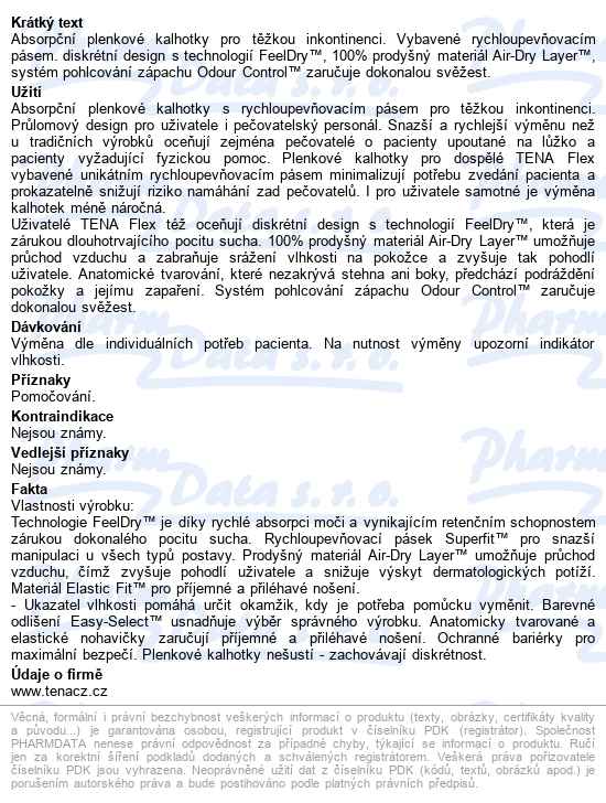 Tena Flex Super Large kalhotky absorpční s pásem, boky 83-120cm,2570ml,3 - popis