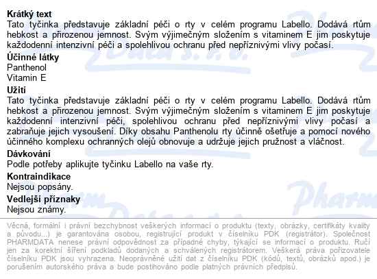 Labello Balzám Na Rty Original 4.8g 85000 - popis