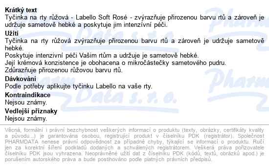 Labello Balzám Na Rty Soft Rosé 4.8g 85020 - popis