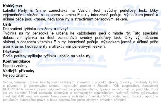 Labello Balzám Na Rty Pearly&shine 4.8g 85028 - popis