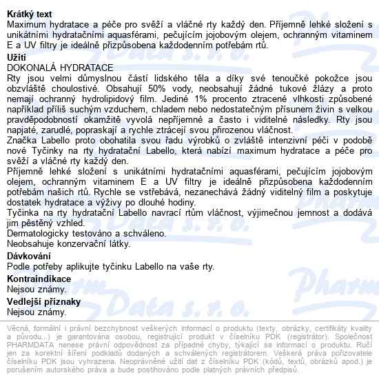 Labello Balzám Na Rty Hydrocare 4.8g 85090 - popis