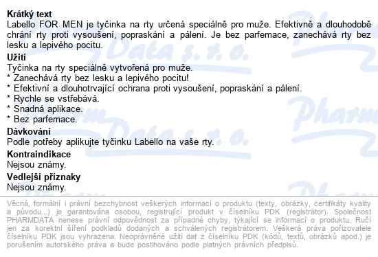 Labello Balzám Na Rty Active For Men 4.8g 85151 - popis